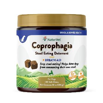 NaturVet Coprophagia Stool Eating Deterrent Plus Breath Aid Soft Chews, 130 count jar